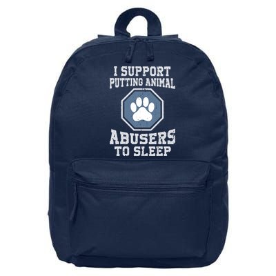 I Support Putting Animal Abusers To Sleep 16 in Basic Backpack