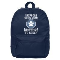 I Support Putting Animal Abusers To Sleep 16 in Basic Backpack