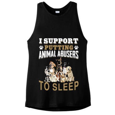 I Support Putting Animal Abusers To Sleep Ladies PosiCharge Tri-Blend Wicking Tank