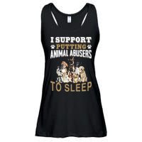I Support Putting Animal Abusers To Sleep Ladies Essential Flowy Tank