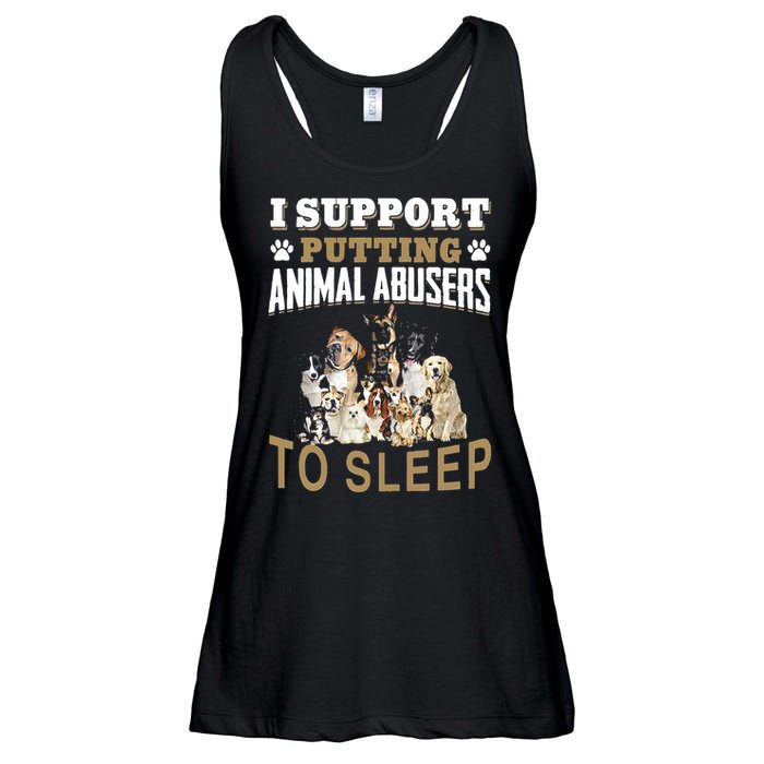 I Support Putting Animal Abusers To Sleep Ladies Essential Flowy Tank