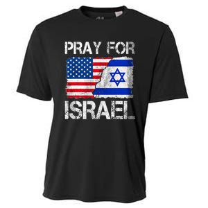 Israel Strong Pray For Israel US Israel Flag Cooling Performance Crew T-Shirt