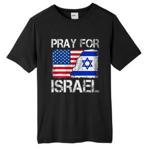 Israel Strong Pray For Israel US Israel Flag Tall Fusion ChromaSoft Performance T-Shirt