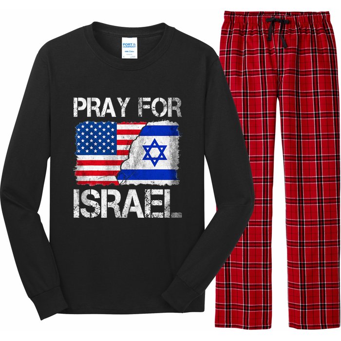 Israel Strong Pray For Israel US Israel Flag Long Sleeve Pajama Set