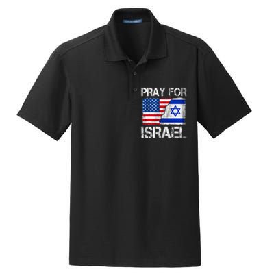 Israel Strong Pray For Israel US Israel Flag Dry Zone Grid Polo