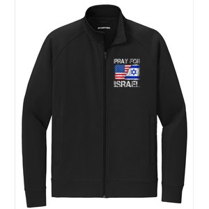 Israel Strong Pray For Israel US Israel Flag Stretch Full-Zip Cadet Jacket