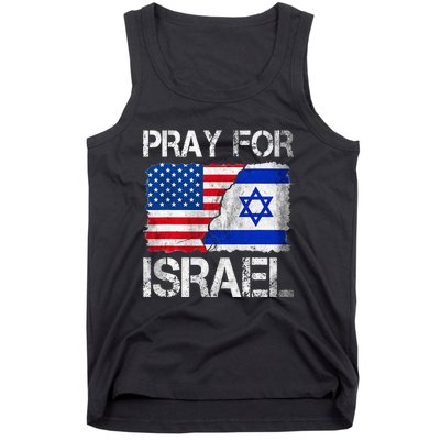 Israel Strong Pray For Israel US Israel Flag Tank Top