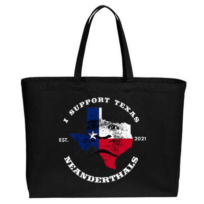 I Support Proud Texas Neanderthals Cotton Canvas Jumbo Tote