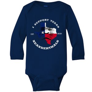 I Support Proud Texas Neanderthals Baby Long Sleeve Bodysuit