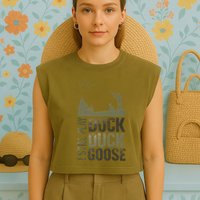 I Still Play Duck Goose Duck Hunter Hunting Garment-Dyed Women's Muscle Tee
