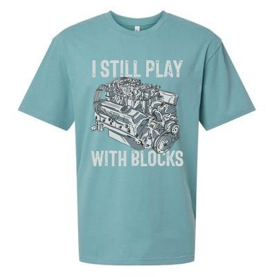 I Still Play With Blocks Drag Racing Carguy Plays With Cars Sueded Cloud Jersey T-Shirt