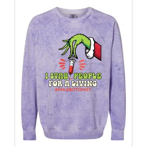 I Stab People For A Living Phlebotomy Christmas Colorblast Crewneck Sweatshirt