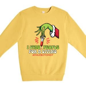 I Stab People For A Living Phlebotomy Christmas Premium Crewneck Sweatshirt