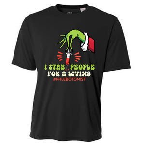 I Stab People For A Living Phlebotomy Christmas Cooling Performance Crew T-Shirt