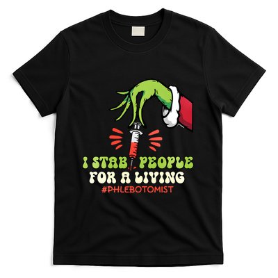 I Stab People For A Living Phlebotomy Christmas T-Shirt