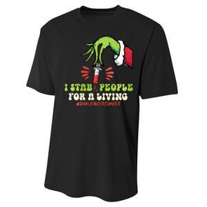 I Stab People For A Living Phlebotomy Christmas Performance Sprint T-Shirt