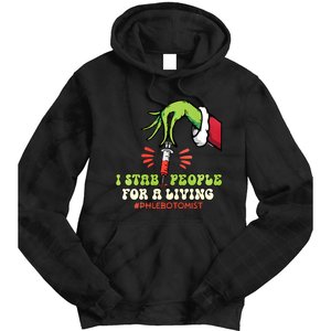 I Stab People For A Living Phlebotomy Christmas Tie Dye Hoodie