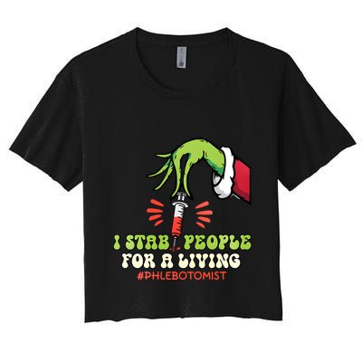 I Stab People For A Living Phlebotomy Christmas Crop Top