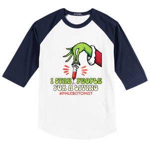 I Stab People For A Living Phlebotomy Christmas Baseball Sleeve Shirt