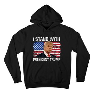 I Stand President Trump American Flag Hoodie