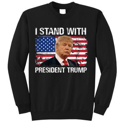 I Stand President Trump American Flag Sweatshirt
