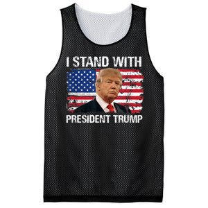 I Stand President Trump American Flag Mesh Reversible Basketball Jersey Tank