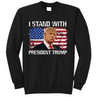 I Stand President Trump American Flag Tall Sweatshirt