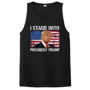 I Stand President Trump American Flag PosiCharge Competitor Tank