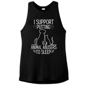 I Support Putting Animal Abusers To Sleep Dog Cat Lover Ladies PosiCharge Tri-Blend Wicking Tank