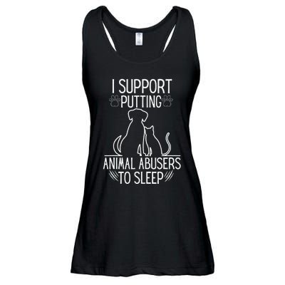 I Support Putting Animal Abusers To Sleep Dog Cat Lover Ladies Essential Flowy Tank