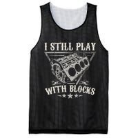 I Still Play With Blocks Car Mechanic Motor Engine Mesh Reversible Basketball Jersey Tank