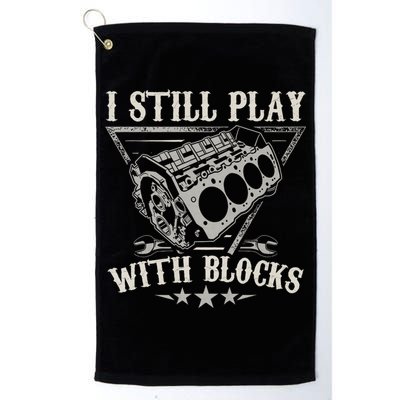 I Still Play With Blocks Car Mechanic Motor Engine Golf Towel