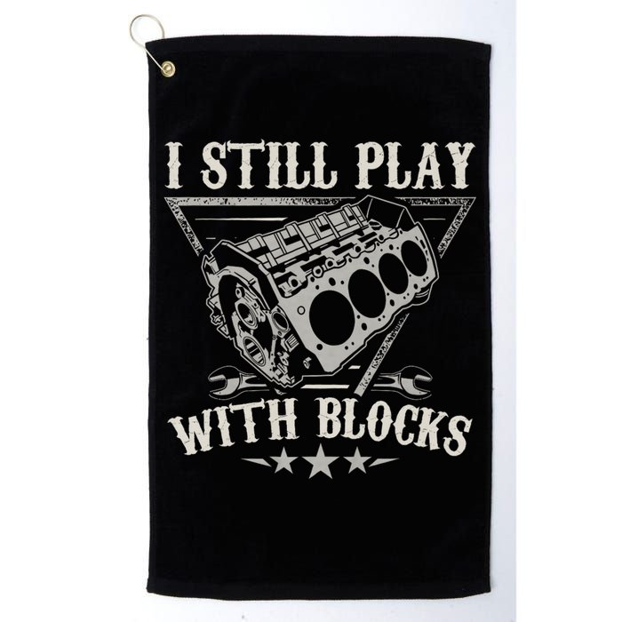 I Still Play With Blocks Car Mechanic Motor Engine Golf Towel