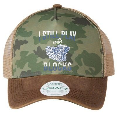 I Still Play With Blocks Meaningful Gift Auto Mechanic Racing Car Engine Gift Legacy Tie Dye Trucker Hat