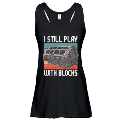 I Still Play With Blocks Maintenance Mechanic Motor Engine Ladies Essential Flowy Tank