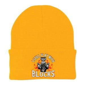 I Still Play Blocks Funny Auto Car Mechanic Dad Motor Engine Gift Knit Cap Winter Beanie