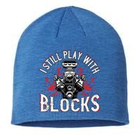 I Still Play Blocks Funny Auto Car Mechanic Dad Motor Engine Gift Sustainable Beanie