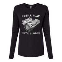 I Still Play With Blocks Racing Maintenance Vintage Womens Cotton Relaxed Long Sleeve T-Shirt