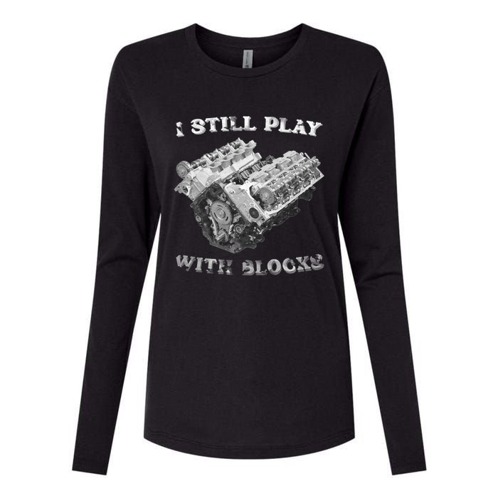 I Still Play With Blocks Racing Maintenance Vintage Womens Cotton Relaxed Long Sleeve T-Shirt