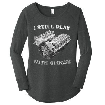 I Still Play With Blocks Racing Maintenance Vintage Women's Perfect Tri Tunic Long Sleeve Shirt