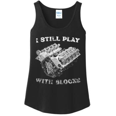 I Still Play With Blocks Racing Maintenance Vintage Ladies Essential Tank