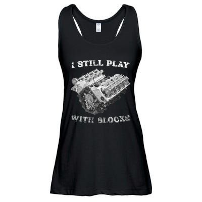 I Still Play With Blocks Racing Maintenance Vintage Ladies Essential Flowy Tank