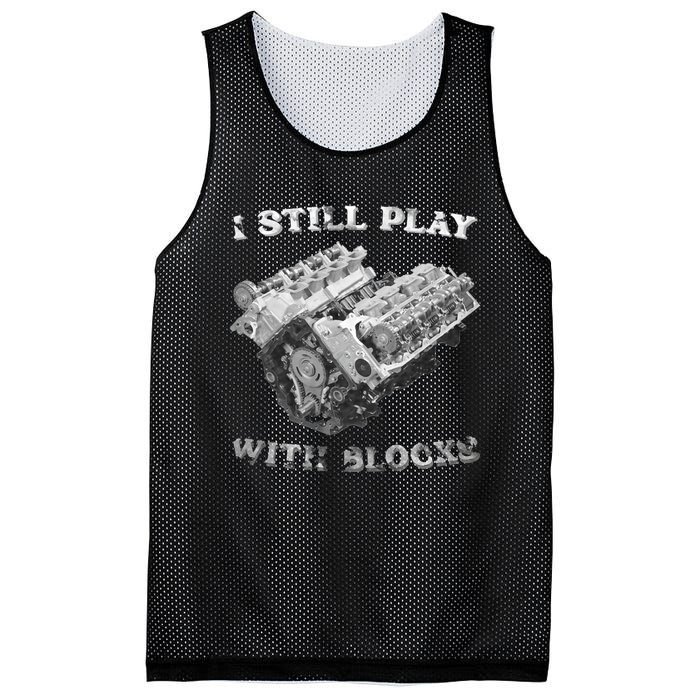 I Still Play With Blocks Racing Maintenance Vintage Mesh Reversible Basketball Jersey Tank