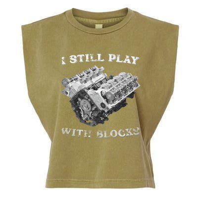 I Still Play With Blocks Racing Maintenance Vintage Garment-Dyed Women's Muscle Tee