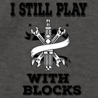 I Still Play With Blocks Maintenance Mechanic Motor Engine Funny Gift Vector Backpack