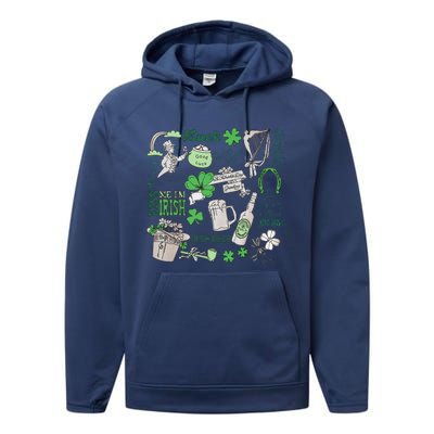 Irish St Patricks Day Love Lip Me I'm Irish Beer Drinking Team Performance Fleece Hoodie