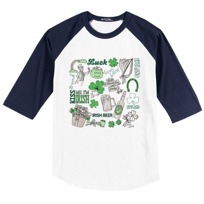 Irish St Patricks Day Love Lip Me I'm Irish Beer Drinking Team Baseball Sleeve Shirt