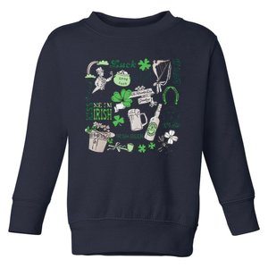 Irish St Patricks Day Love Lip Me I'm Irish Beer Drinking Team Toddler Sweatshirt