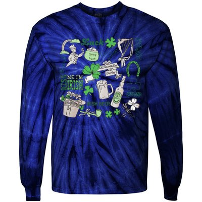 Irish St Patricks Day Love Lip Me I'm Irish Beer Drinking Team Tie-Dye Long Sleeve Shirt