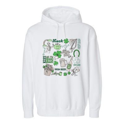 Irish St Patricks Day Love Lip Me I'm Irish Beer Drinking Team Garment-Dyed Fleece Hoodie